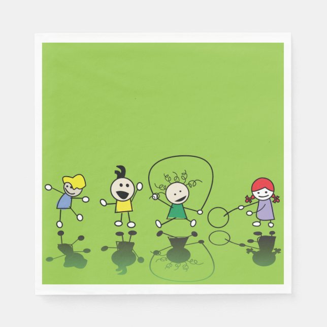 Servilleta De Papel Niños Jugando servilletas de papel (Anverso)