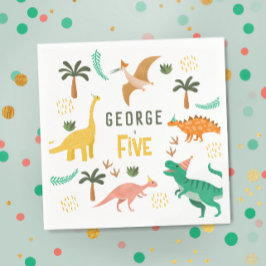 Servilleta De Papel Niños Jungla Dinosaurio T-Rex Niños 5º cumpleaños