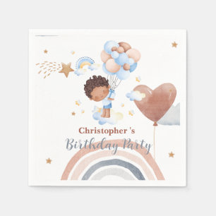 Servilleta De Papel Niños lindos Globo Niños afroamericanos Cumpleaños