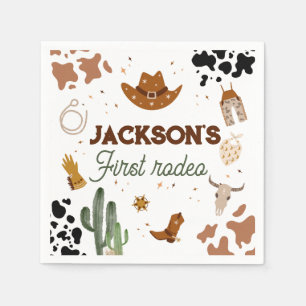Servilleta De Papel Niños Mi primer novio de Rodeo Primer cumpleaños