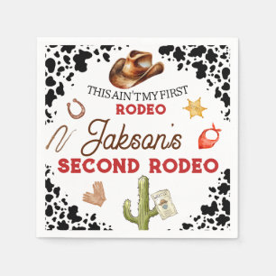 Servilleta De Papel Niños Mi segundo Rodeo Cowboy Segundo Cumpleaños