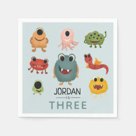 Servilleta De Papel Niños Monstruos Cute Niños Fiesta de cumpleaños