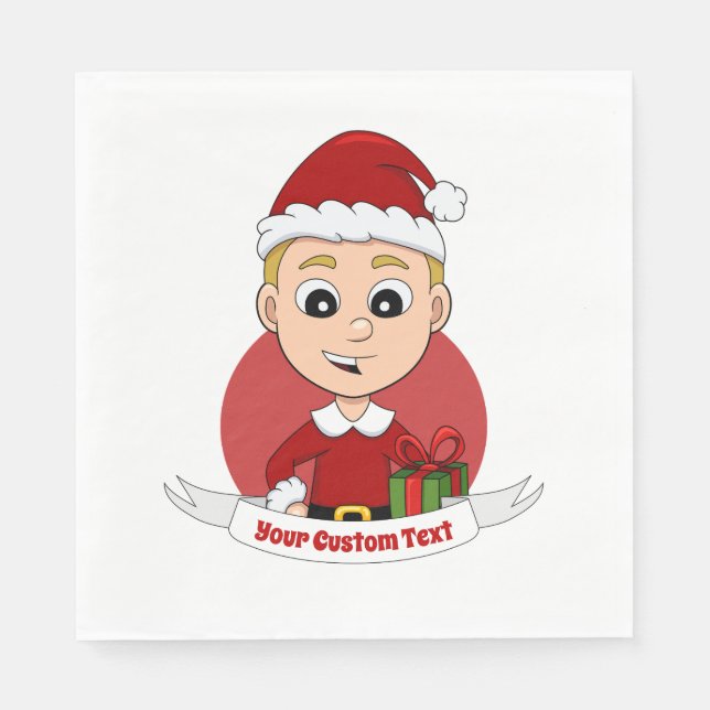 Servilleta De Papel Niños Navidades  personalizados Napkins (Anverso)