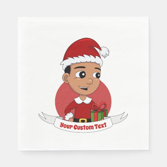 Servilleta De Papel Niños Navidades  personalizados Napkins (Anverso)