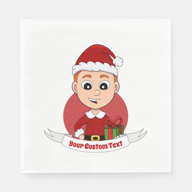 Servilleta De Papel Niños Navidades  personalizados Napkins (Anverso)