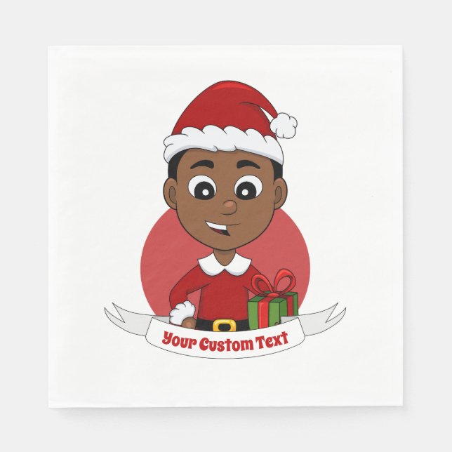 Servilleta De Papel Niños Navidades  personalizados Napkins (Anverso)