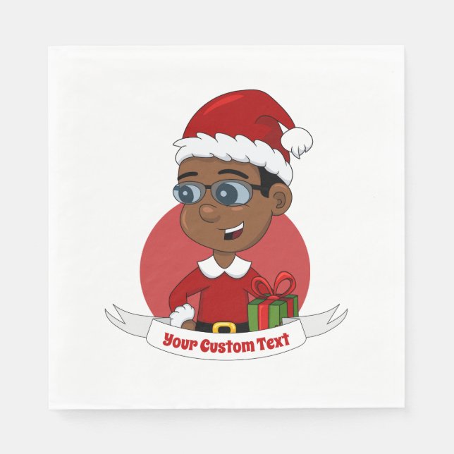 Servilleta De Papel Niños Navidades  personalizados Napkins (Anverso)