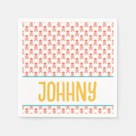 Servilleta De Papel Niños piratas cruces NOMBRE Naranja moderno Divers