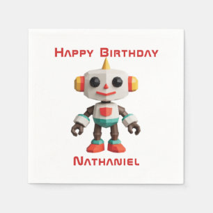 Servilleta De Papel Niños Robot Personalizables