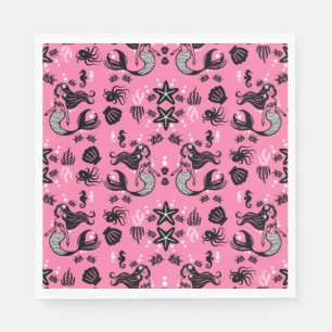 Servilleta De Papel Niños Sirena Rosa