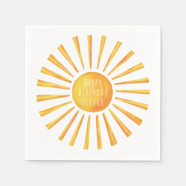 Servilleta De Papel Niños Sunshine Feliz cumpleaños (Anverso)