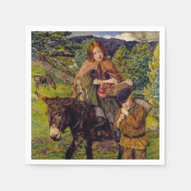 Servilleta De Papel Niños yendo al mercado (por John Lee) (Anverso)