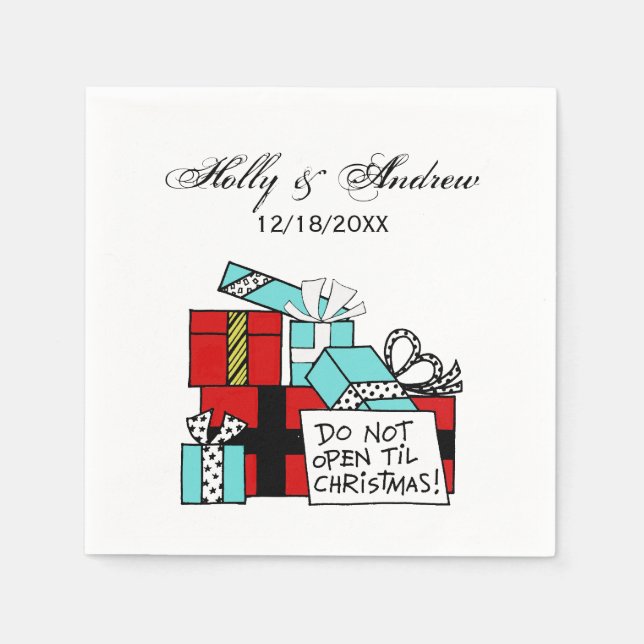 Servilleta De Papel No Abrir Hasta Regalos De Navidad Xmas (Anverso)