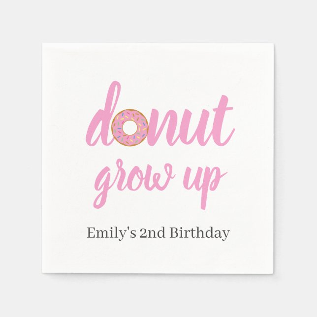 Servilleta De Papel No crezcas 2do cumpleaños Donut (Anverso)