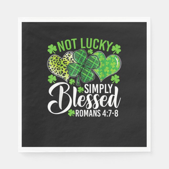 Servilleta De Papel No Es Suerte Simplemente Bendecir Shamrock Cristia (Anverso)