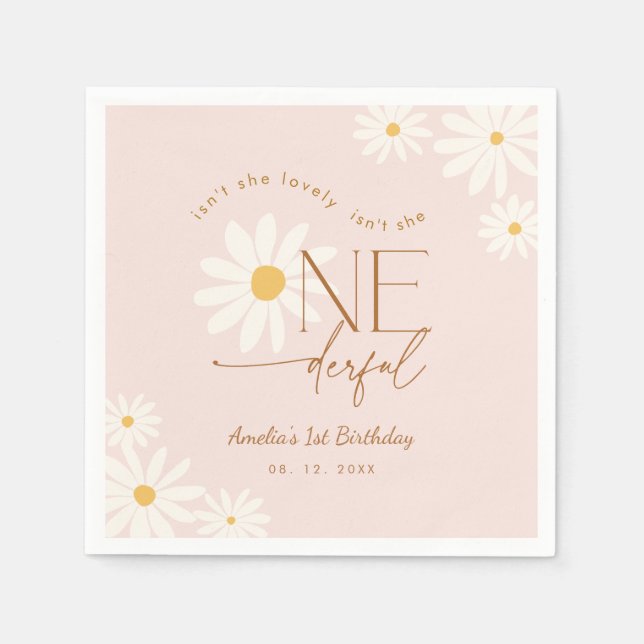 Servilleta De Papel No Es UNA maravillosa Daisy Cumpleaños 1 (Anverso)