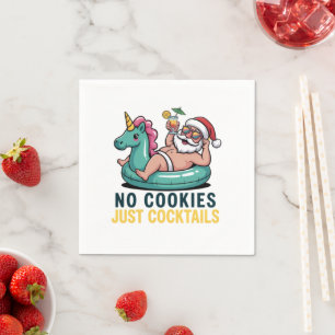 Servilleta De Papel No Galletas Solo Cócteles Santa Verano Navidad 