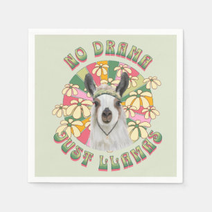 Servilleta De Papel No hay dramas que solo llamas - Cute Boho Llama
