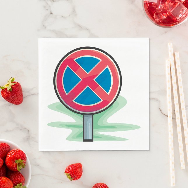 Servilleta De Papel No hay símbolo de tráfico rojo de Rótulo de carret (Subido por el creador)