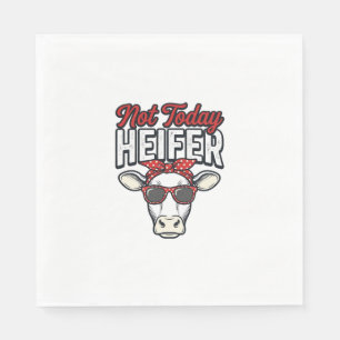 Servilleta De Papel No Hoy Novilla Diseño Divertido Vaca Vintage Vecto