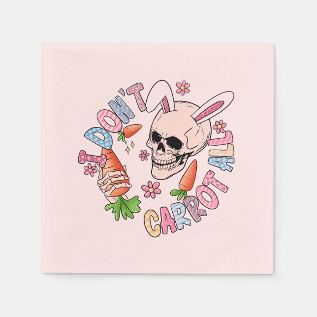 Servilleta De Papel No me agota para nada - Conejo de cráneo y Pascua (Anverso)