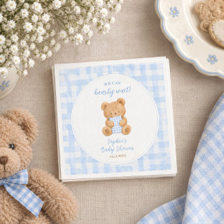 Servilleta De Papel No Podemos Esperar Más Oso Niño Shower De Bebé