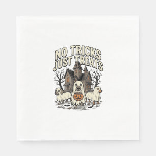 Servilleta De Papel No Trucos Solo Trucos Halloween Dachshund Fantasma
