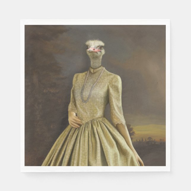 Servilleta De Papel Noble Beasts - Dandy Ostrich  (Anverso)