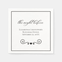 Servilleta De Papel Noche antes del ensayo Minimalista Cena