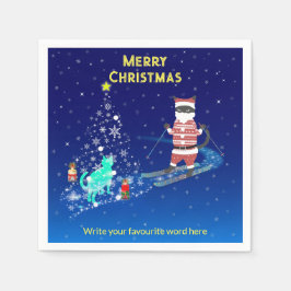 Servilleta De Papel Noche Calentadora del Corazón de Santa