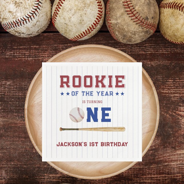 Servilleta De Papel Noche de béisbol de cumpleaños 1 (Rookie of the year - baseball first birthday)