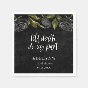 Servilleta De Papel Noche de bodas floral gótica de Halloween