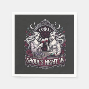Servilleta De Papel Noche de Brujas con Vino Espeluznante Tarot Fiesta
