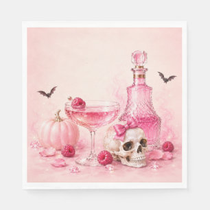 Servilleta De Papel Noche de chicas de Halloween rosa   Fiesta de cóct