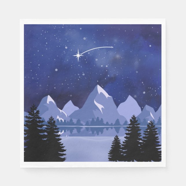 Servilleta De Papel Noche de cielo estrellado de deseos (Anverso)
