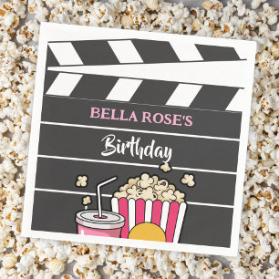Servilleta De Papel Noche de Cine Cumpleaños para Niñas