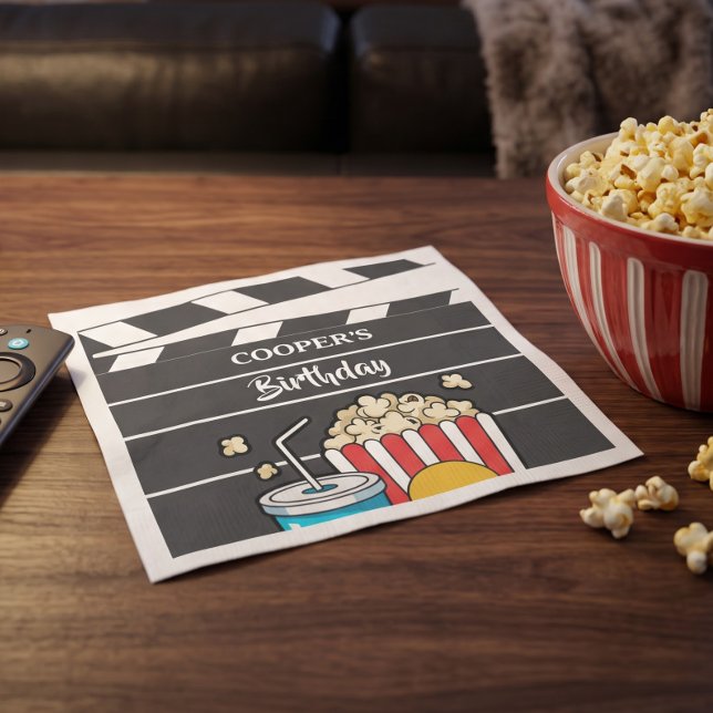 Servilleta De Papel Noche de Cine Cumpleaños para Niños (Subido por el creador)