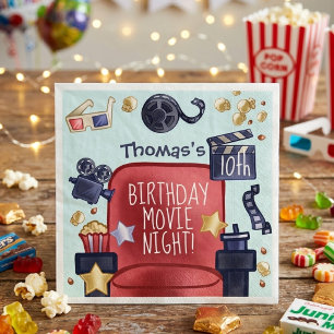 Servilleta De Papel Noche de cine de cumpleaños