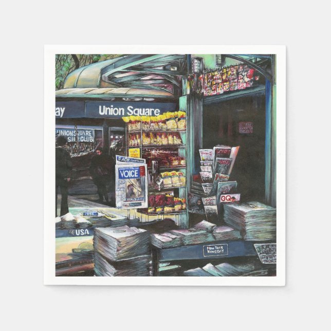 Servilleta De Papel Noche de crisocolia, Union Square, NYC (Anverso)