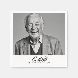 Servilleta De Papel Noche de cumpleaños masculino elegante foto Monogr