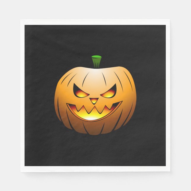 Servilleta De Papel Noche de Halloween de Jack O'lanterns (Anverso)