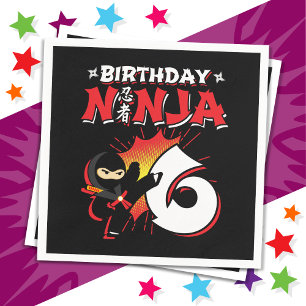 Servilleta De Papel Noche de historietas de 6 años Ninja 6 cumpleaños