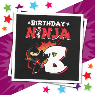 Servilleta De Papel Noche de historietas de 8 años Ninja Nochevieja