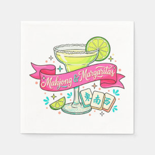 Servilleta De Papel Noche de Juego de Mahjong y Margaritas Cóctel
