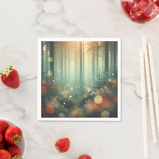 Servilleta De Papel Noche de la mañana del otoño de 2014: Decoración d