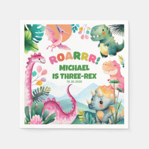 Servilleta De Papel Noche de nacimiento de niños prehistóricos de dino