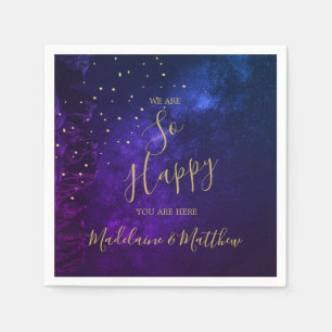 Servilleta De Papel Noche de oro Stars Purple Astral Happy