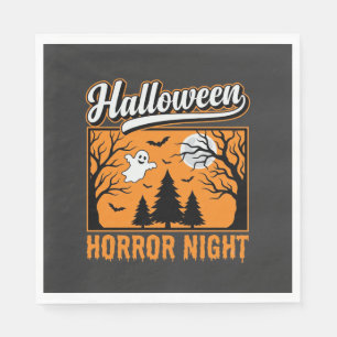 Servilleta De Papel Noche de Terror de Halloween Bosque Fantasma Retro