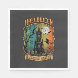 Servilleta De Papel Noche de Terror de Halloween Casa Embrujada Bruja