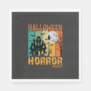 Servilleta De Papel Noche de Terror de Halloween Casa Embrujada Vector